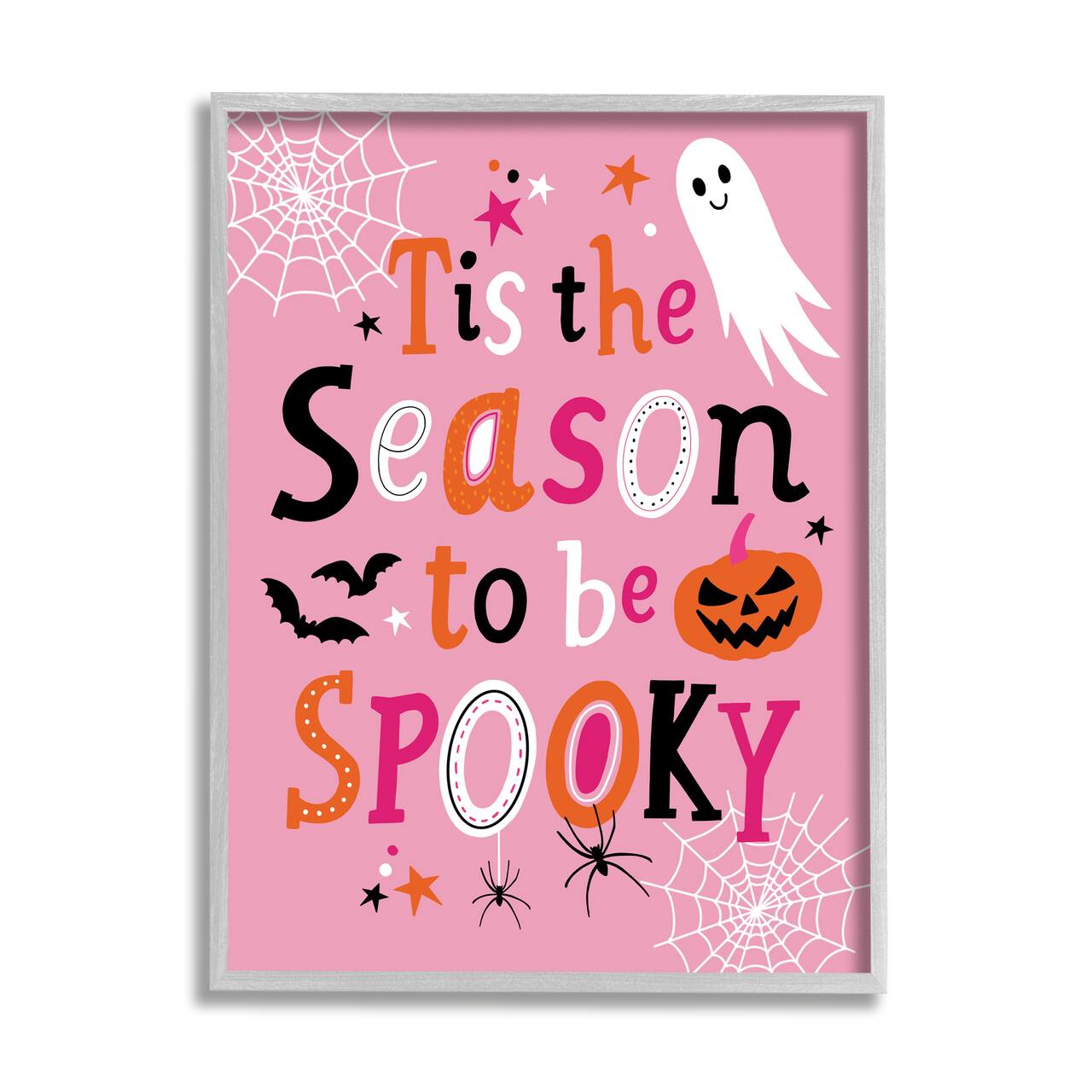 Stupell Industries Tis The Season To Be Spooky Ghost Phrase Framed Giclee Art